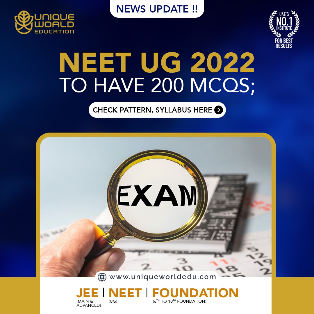 NEET UG 2022 to have 200 MCQs