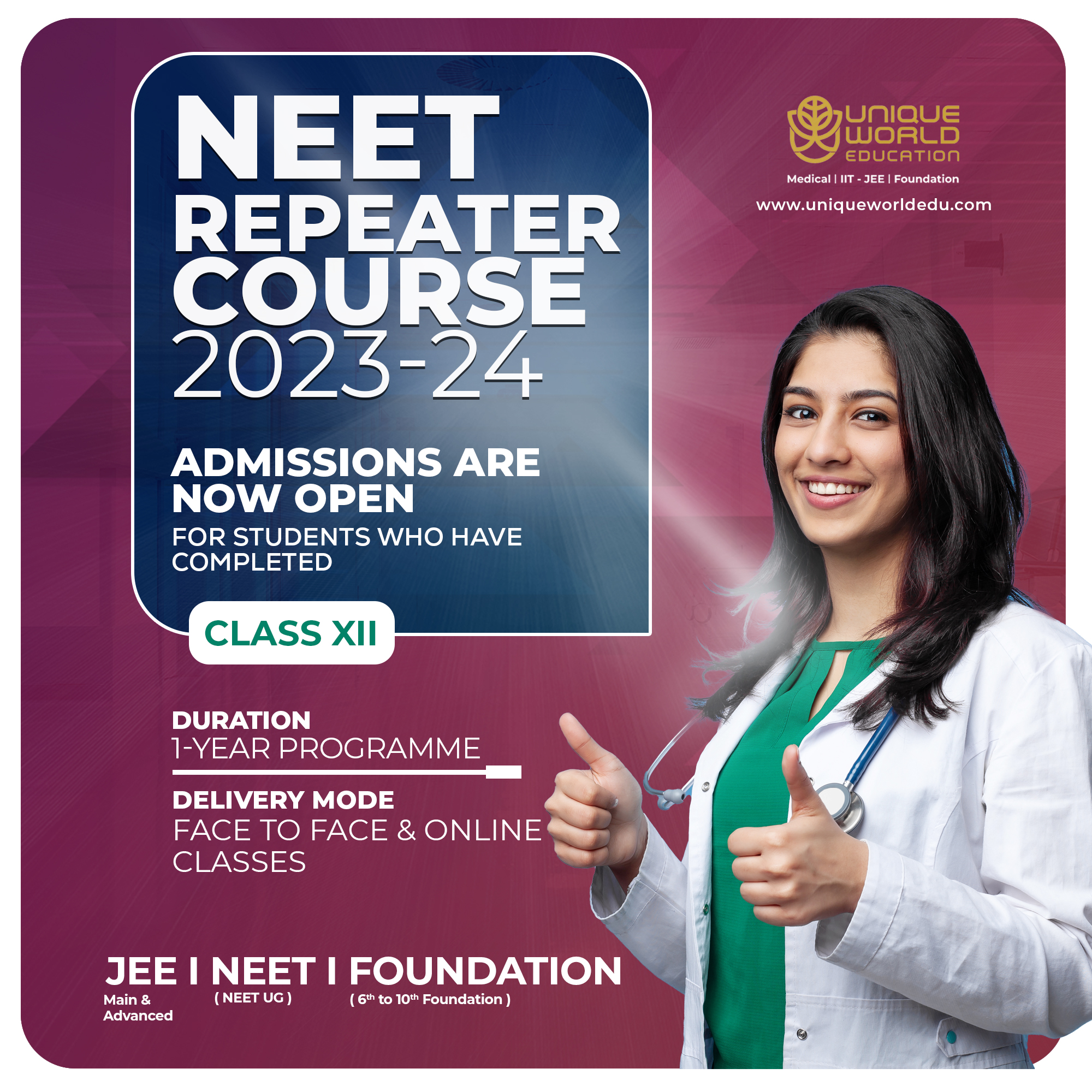 NEET Repeater Coaching in Dubai & Abu Dhabi: Achieve Your Medical Dreams with Unique World Education